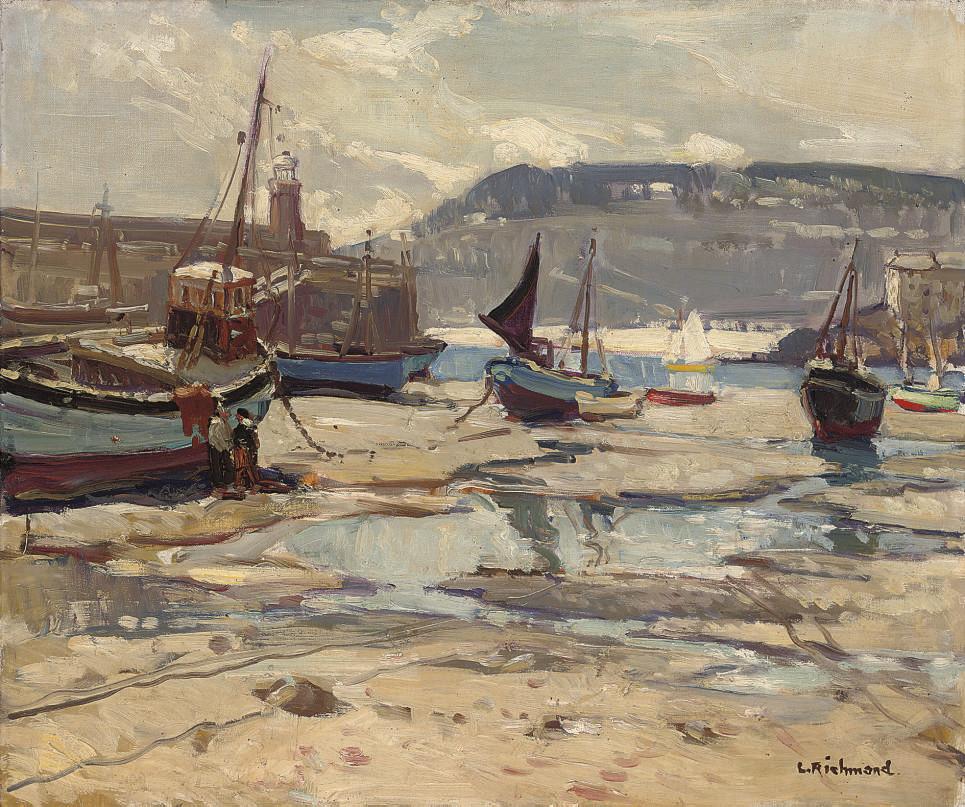 Leonard Richmond - St Ives Harbour at Low Tide