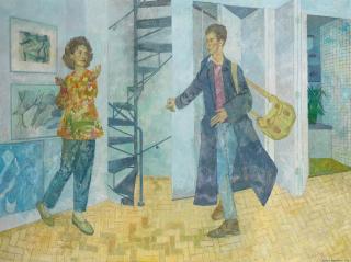 Leonard Rosoman O.B.E., R.A. - Portrait of Amanda and Christopher Guest