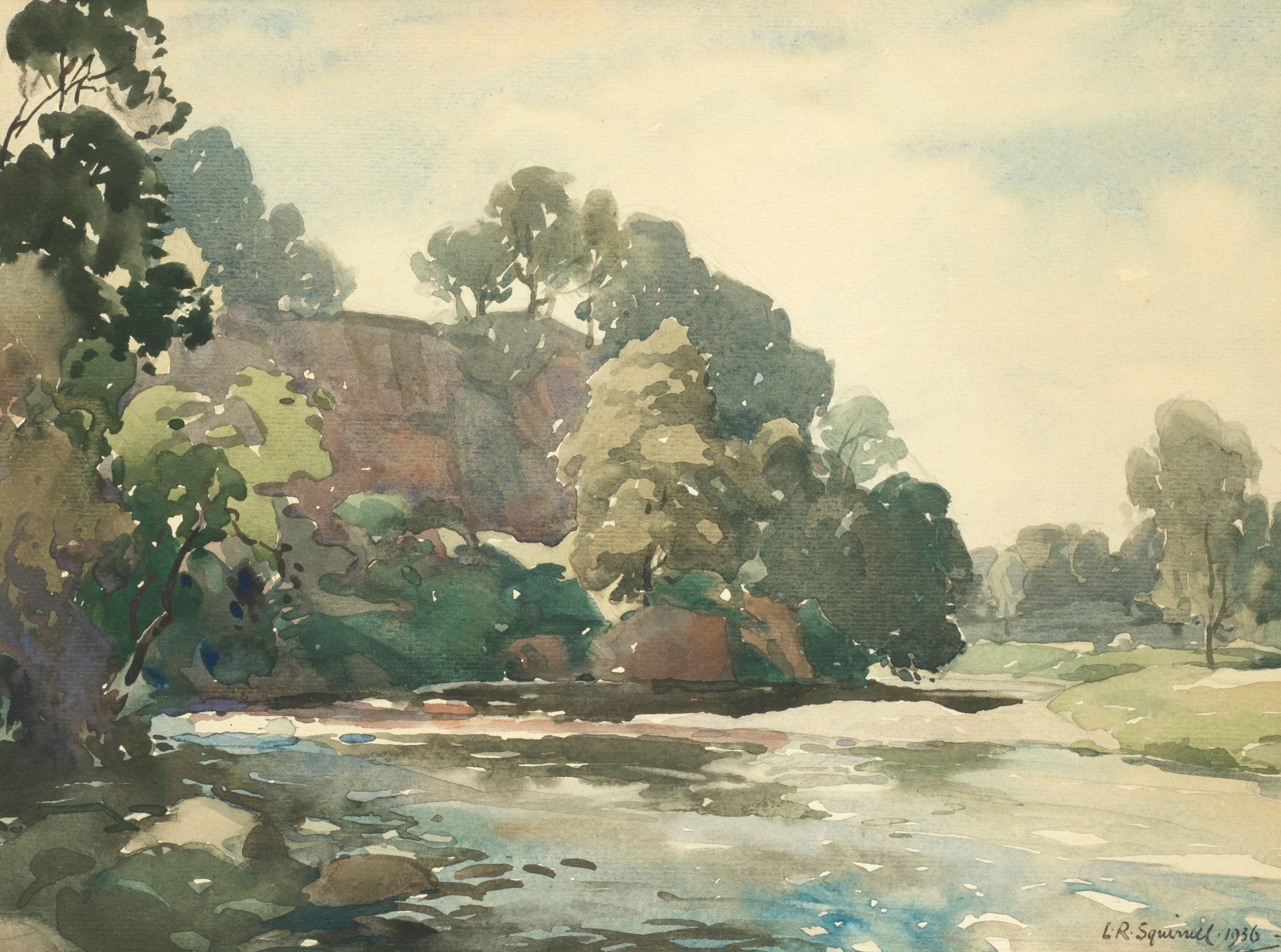 Leonard Russell Squirrell R.W.S., R.I., R.E. - The Wharfe At Bolton Abbey