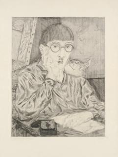Leonard Tsuguharu Foujita - Autoportrait au Chat (Buisson 27.03)