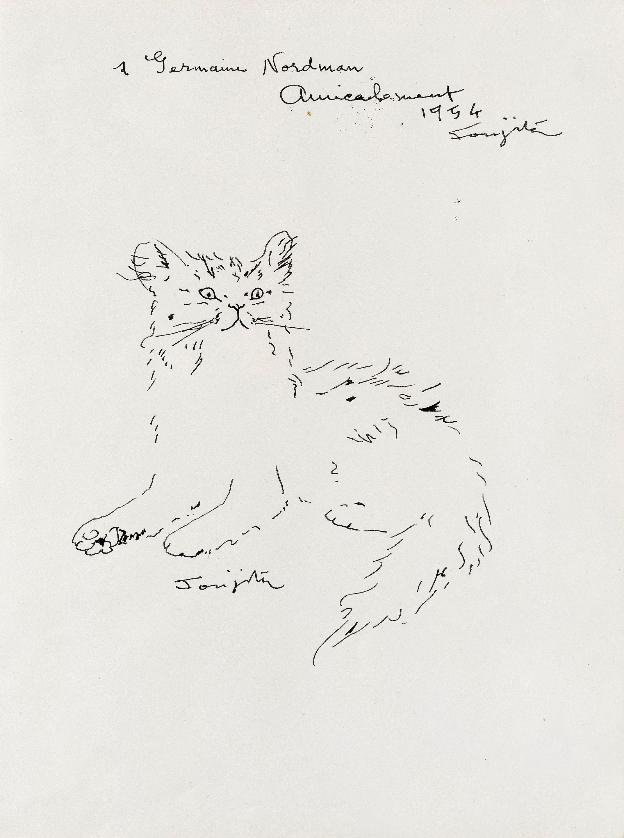 Léonard Tsuguharu Foujita - Chat (à Germaine Nordman)