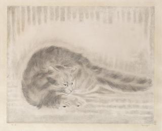 Léonard Tsuguharu Foujita - Chat Allongé, from Les Chats