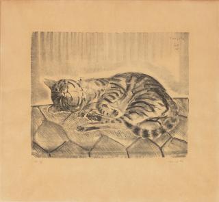 Léonard Tsuguharu Foujita - Chat Allongé
