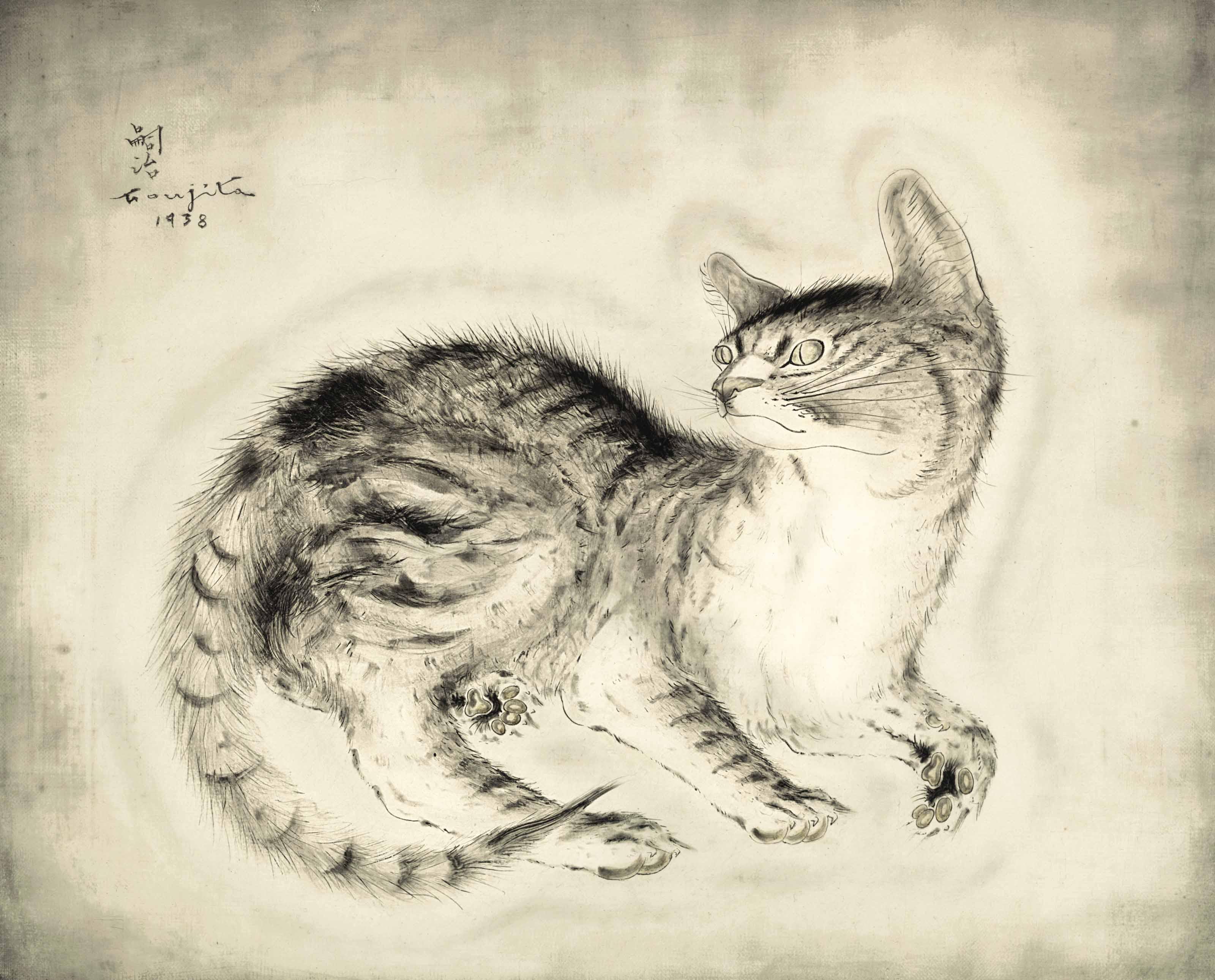 Léonard Tsuguharu Foujita - Chat assis