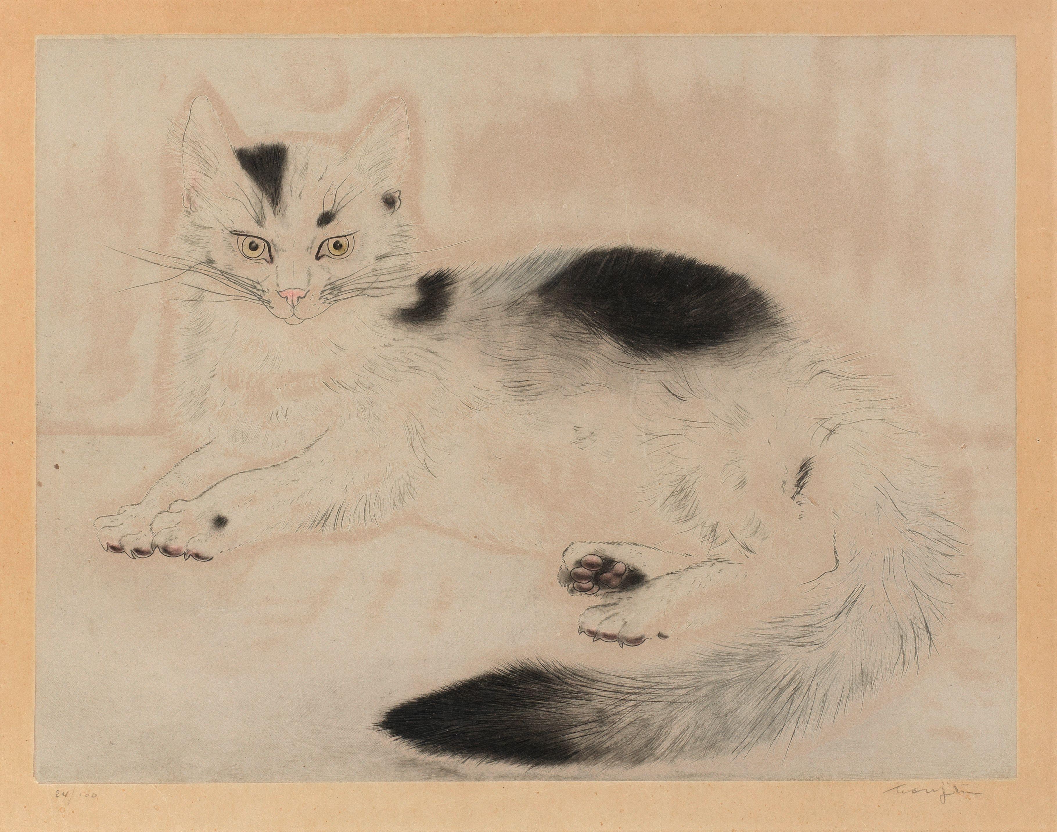 Léonard Tsuguharu Foujita - Chat Couché