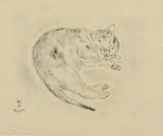 Leonard Tsuguharu Foujita - Chat endormi