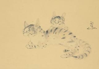 Leonard Tsuguharu Foujita - Chatte et chaton