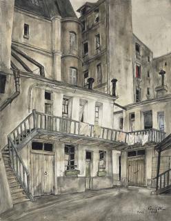 Leonard Tsuguharu Foujita - Cour intérieure, Paris