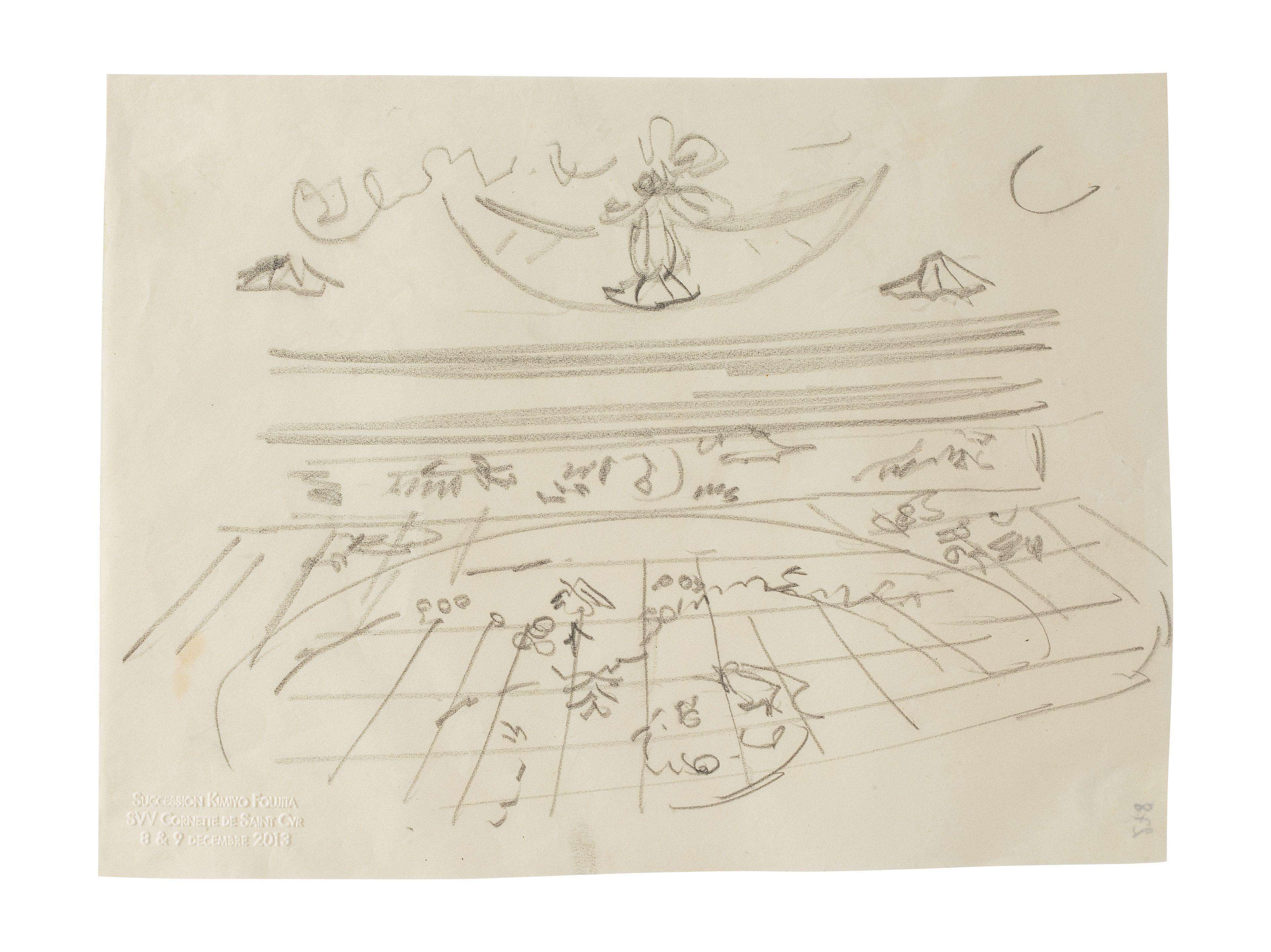 Léonard Tsuguharu Foujita - Etude pour décor