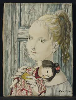 Leonard Tsuguharu Foujita - Fillette à la poupée