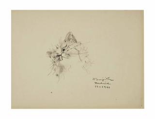 Leonard Tsuguharu Foujita - Head Of A Cat