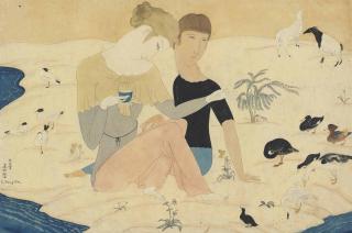 Léonard Tsuguharu Foujita - Jeune couple et animaux