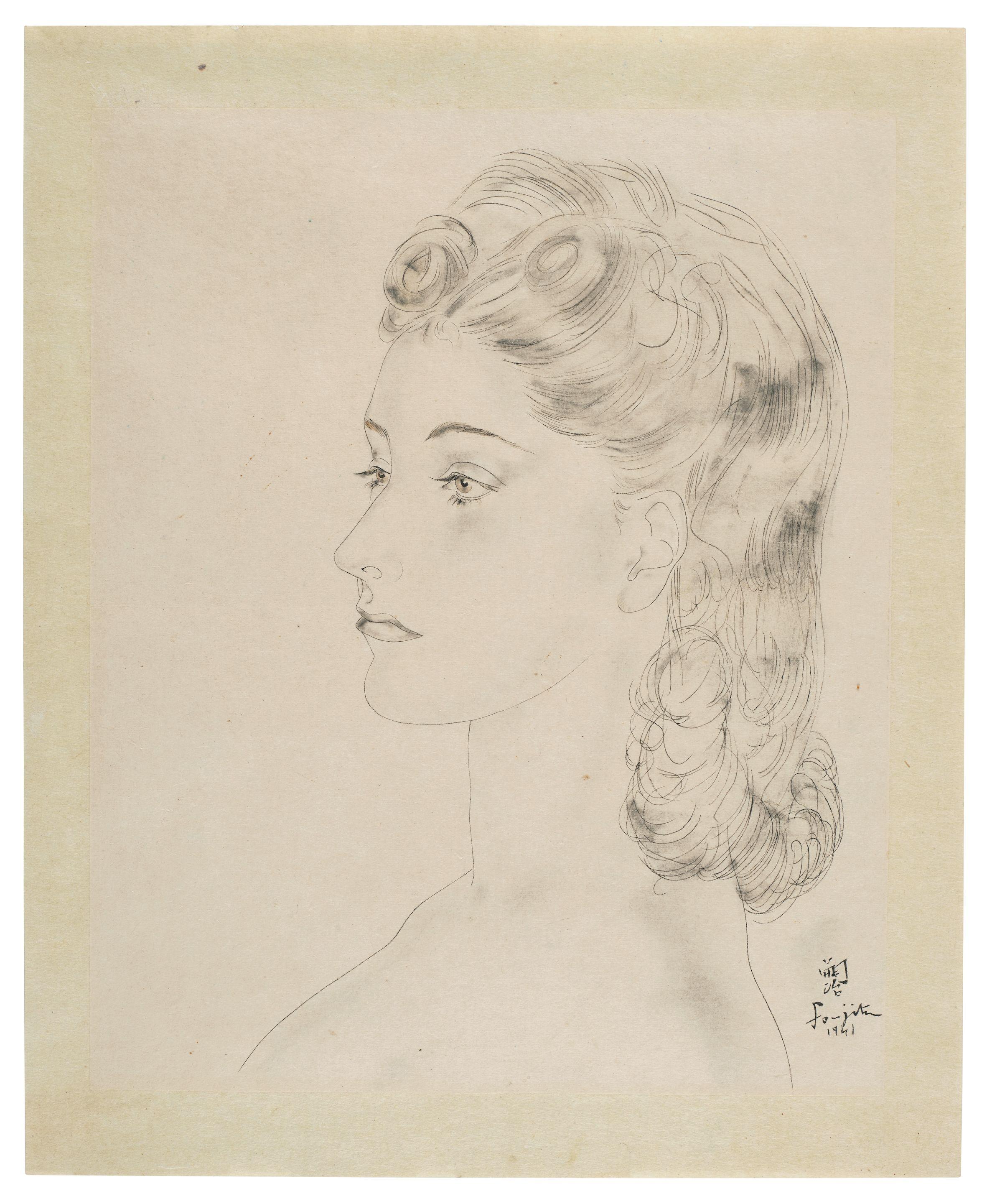 Léonard Tsuguharu Foujita - Jeune femme de profil