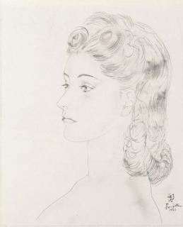 Leonard Tsuguharu Foujita - Jeune Femme de Profil