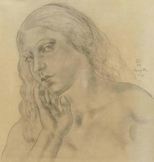 Leonard Tsuguharu Foujita - Jeune femme pensive