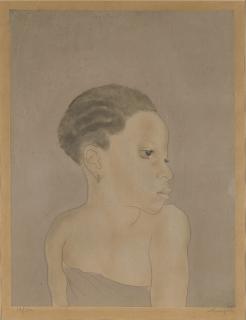 Léonard Tsuguharu Foujita - Jeune Fille Africaine - tiré de l\'ouvrage Les Enfants (Young African Girl - from the illustrated book Les Enfants)