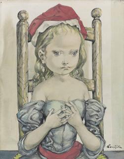Léonard Tsuguharu Foujita - Jeune fille au bonnet rouge