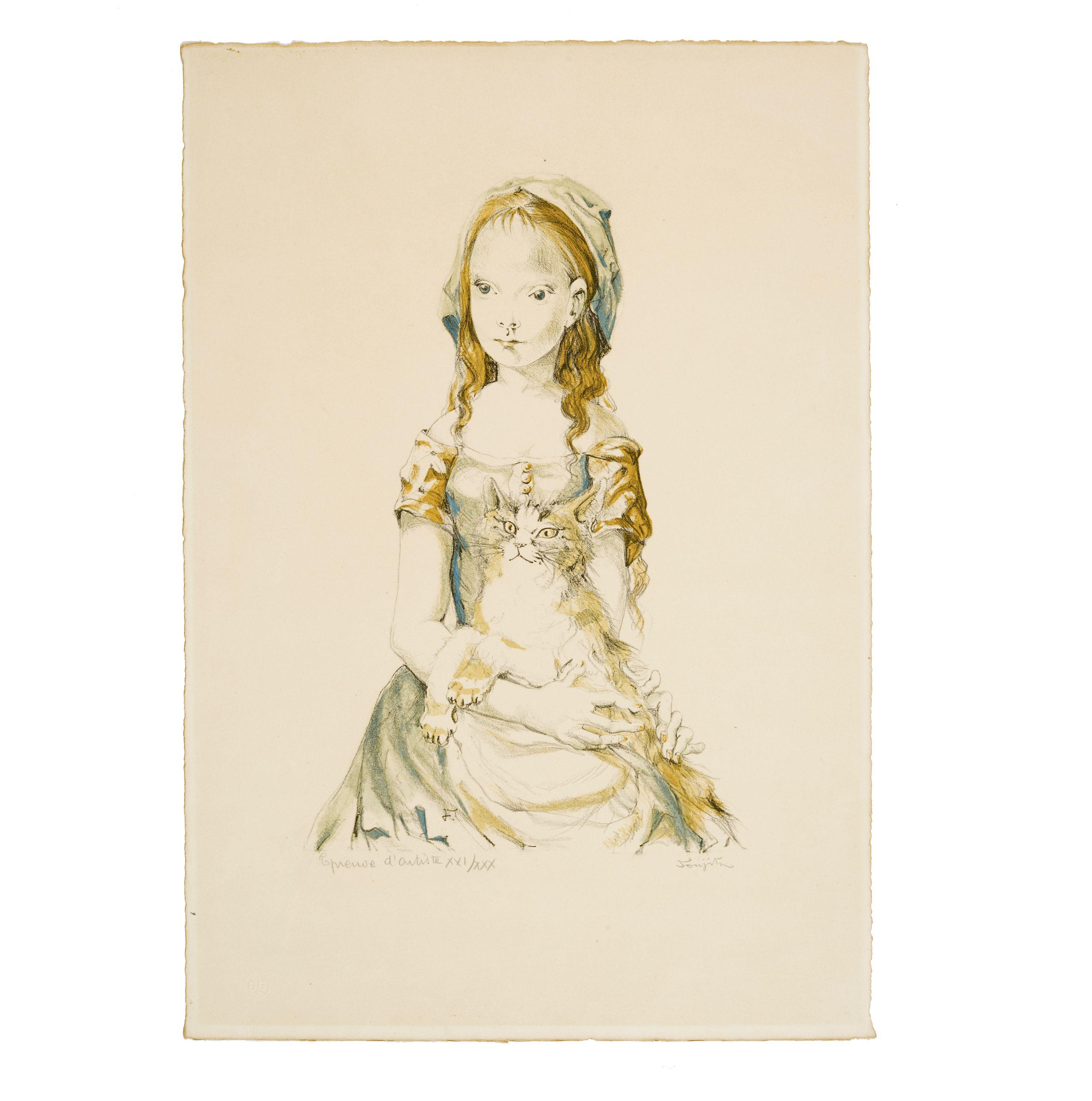 Léonard Tsuguharu Foujita - Jeune Fille au Chat