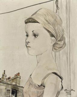 Leonard Tsuguharu Foujita - Jeune fille au turban rayé