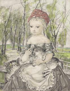 Léonard Tsuguharu Foujita - Jeune fille avec ses chats