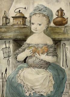 Leonard Tsuguharu Foujita - La jeune fille aux pommes de terre