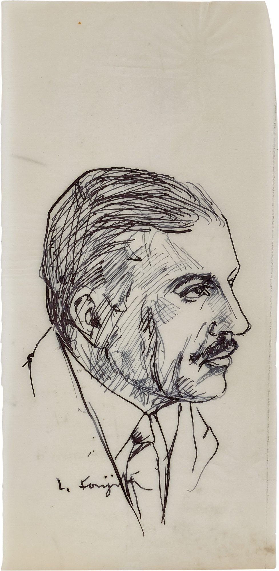 Léonard Tsuguharu Foujita - Léonard Tsuguharu Foujita 藤田嗣治 | Portrait d\'homme 男士肖像