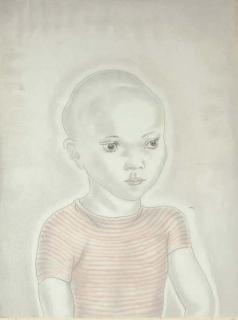 Leonard Tsuguharu Foujita - Little Boy with Stripped Shirt (from Les Enfants)