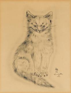 Léonard Tsuguharu Foujita - One Plate, From A Book Of Cats