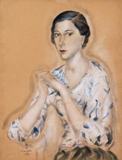 Léonard Tsuguharu Foujita - Portrait De Femme (Painted In 1932)