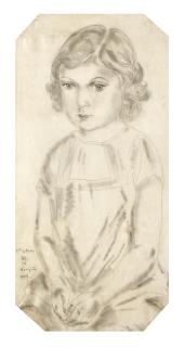 Léonard Tsuguharu Foujita - Portrait de fillette (Philomène), 1925
