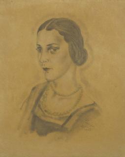 Léonard Tsuguharu Foujita - Portrait de jeune femme (Nelly Cosmelli)