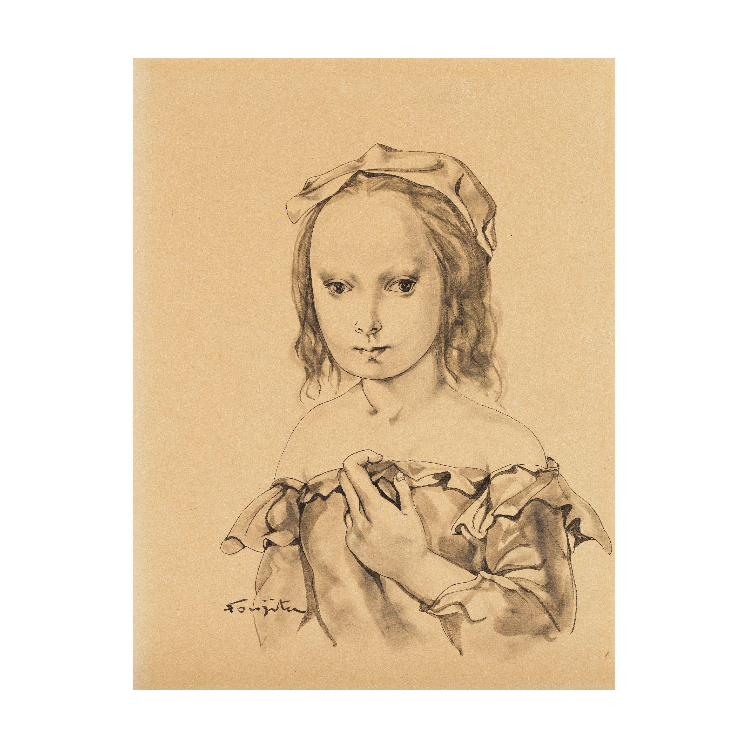 Léonard Tsuguharu Foujita - Portrait de Jeune Fille