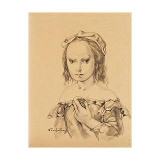Léonard Tsuguharu Foujita - Portrait de Jeune Fille