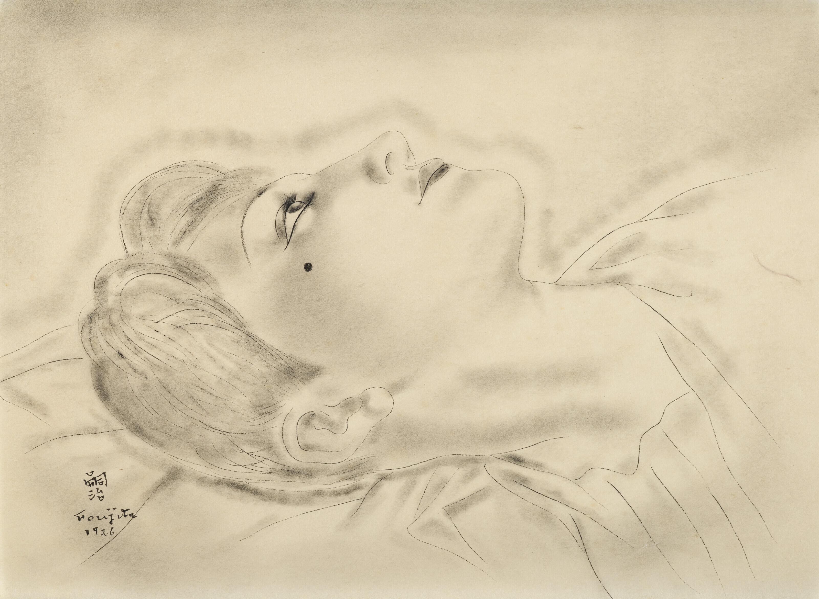 Léonard Tsuguharu Foujita - Portrait de Youki, allongée