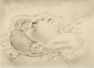 Léonard Tsuguharu Foujita - Portrait de Youki, allongée