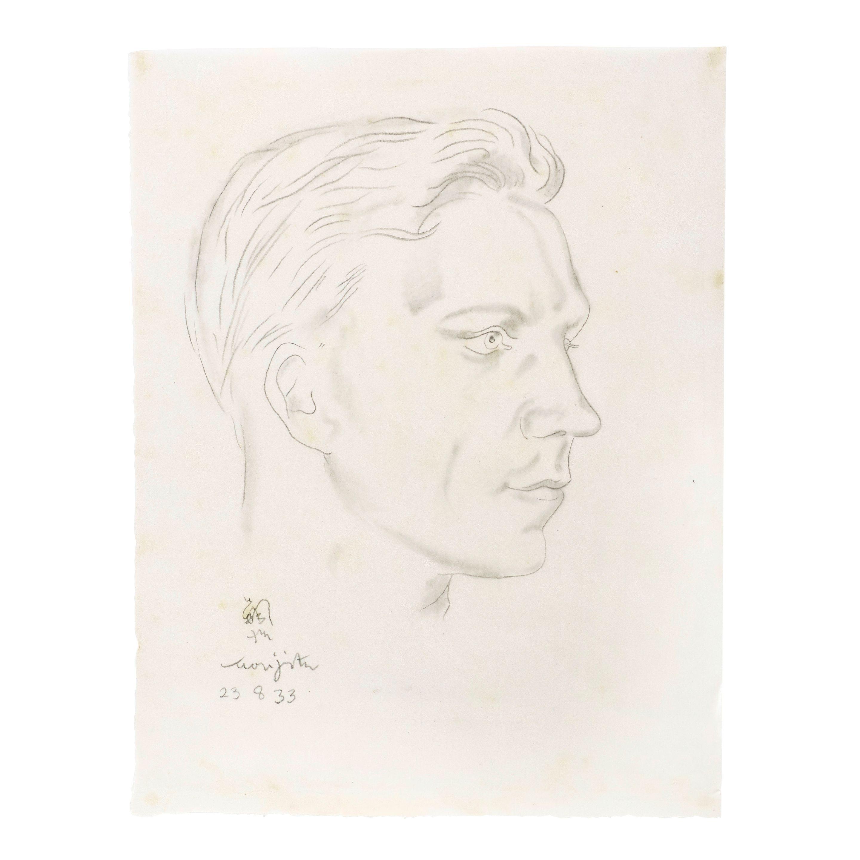 Léonard Tsuguharu Foujita - Portrait d\'homme, de profil