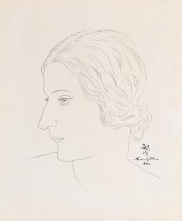 Léonard Tsuguharu Foujita - Profil de jeune femme