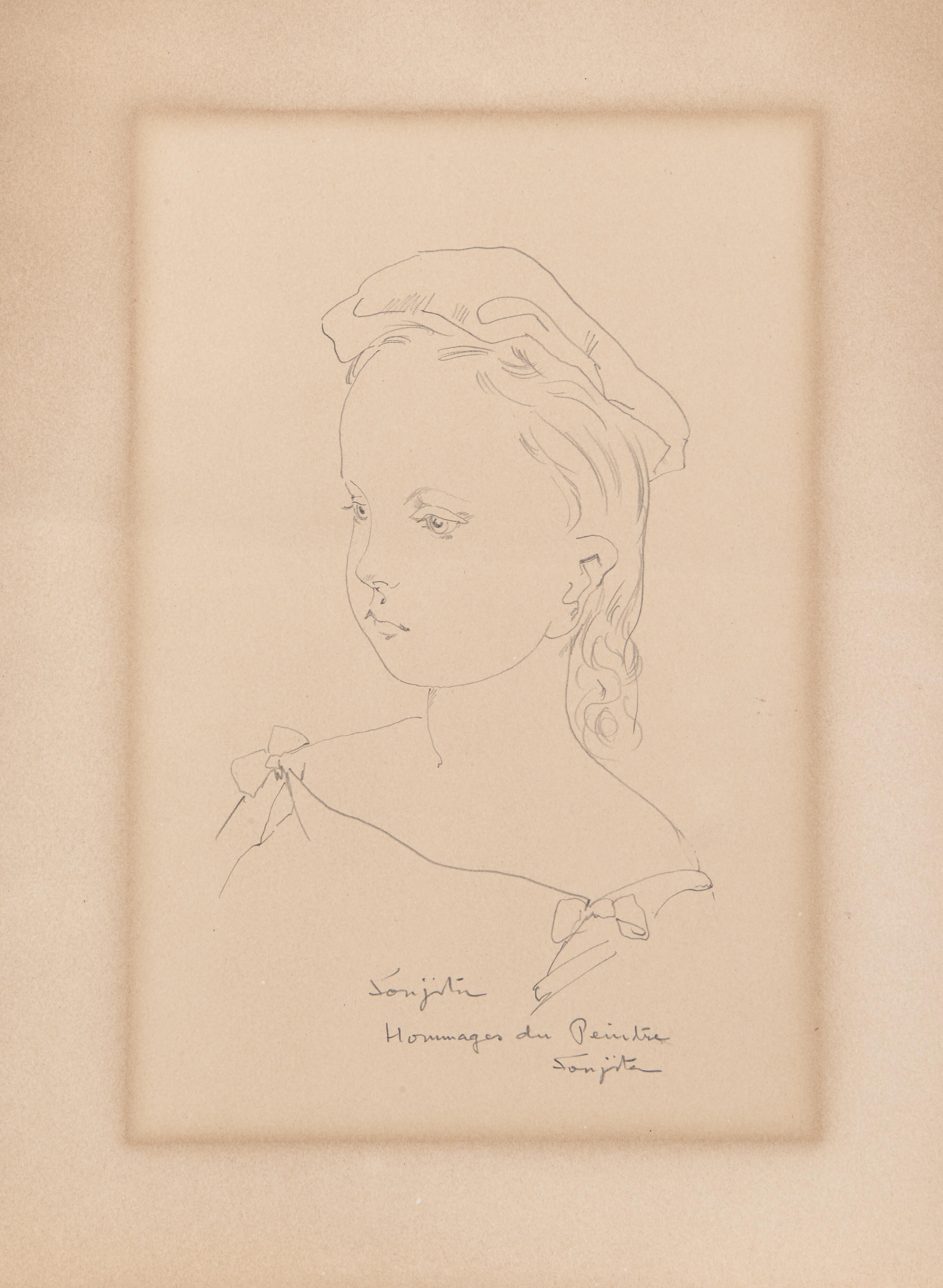 Léonard Tsuguharu Foujita - Ritratto di fanciulla, Hommage du peintre