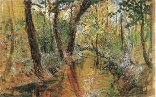 Leonardo Bistolfi - Paesaggio con ruscello