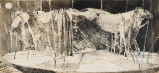 Leonardo Cremonini - Etude pour le tableau \'la Giostra di Notte\'