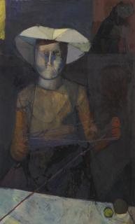 Leonardo Cremonini - Femme Et Le Chat À Une Table