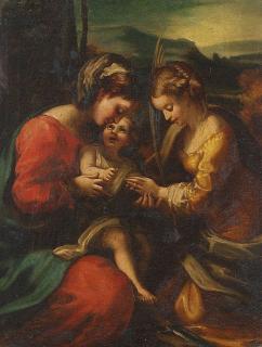 Leonardo da Vinci - In der Art von - Maria mit dem Jesuskind