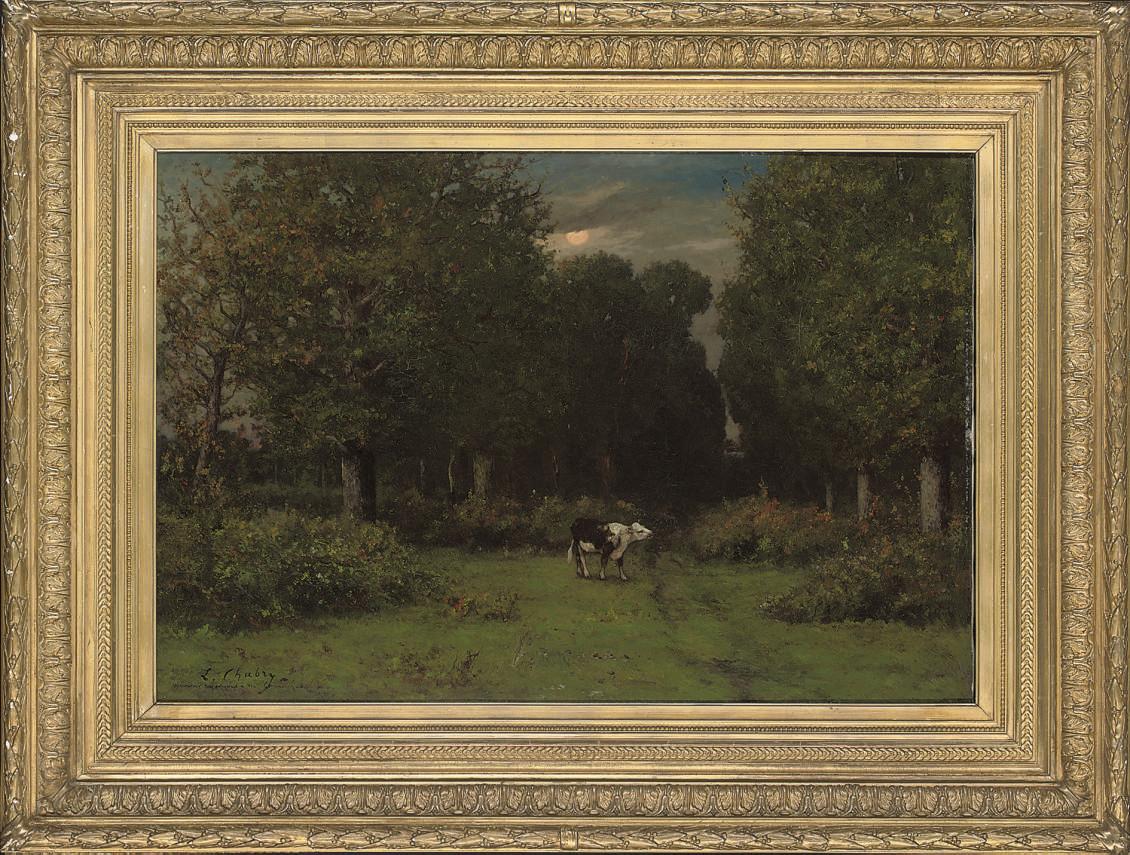 Léonce Chabry - A Cow In A Woodland Clearing