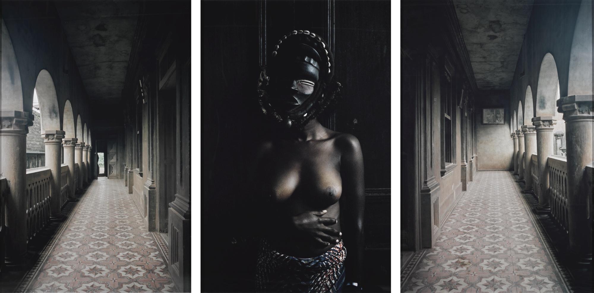 Leonce Raphael Agbodjelou - Benineseuntitled Triptych, Demoiselles De Porto-Novo Series, 2012