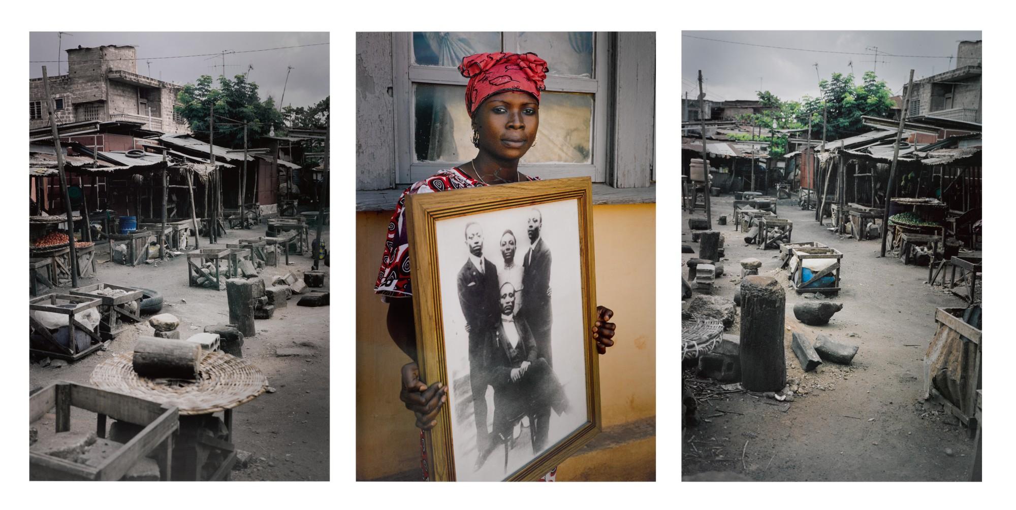 Leonce Raphael Agbodjelou - Untitled Triptych, Code Noir Series, 2014