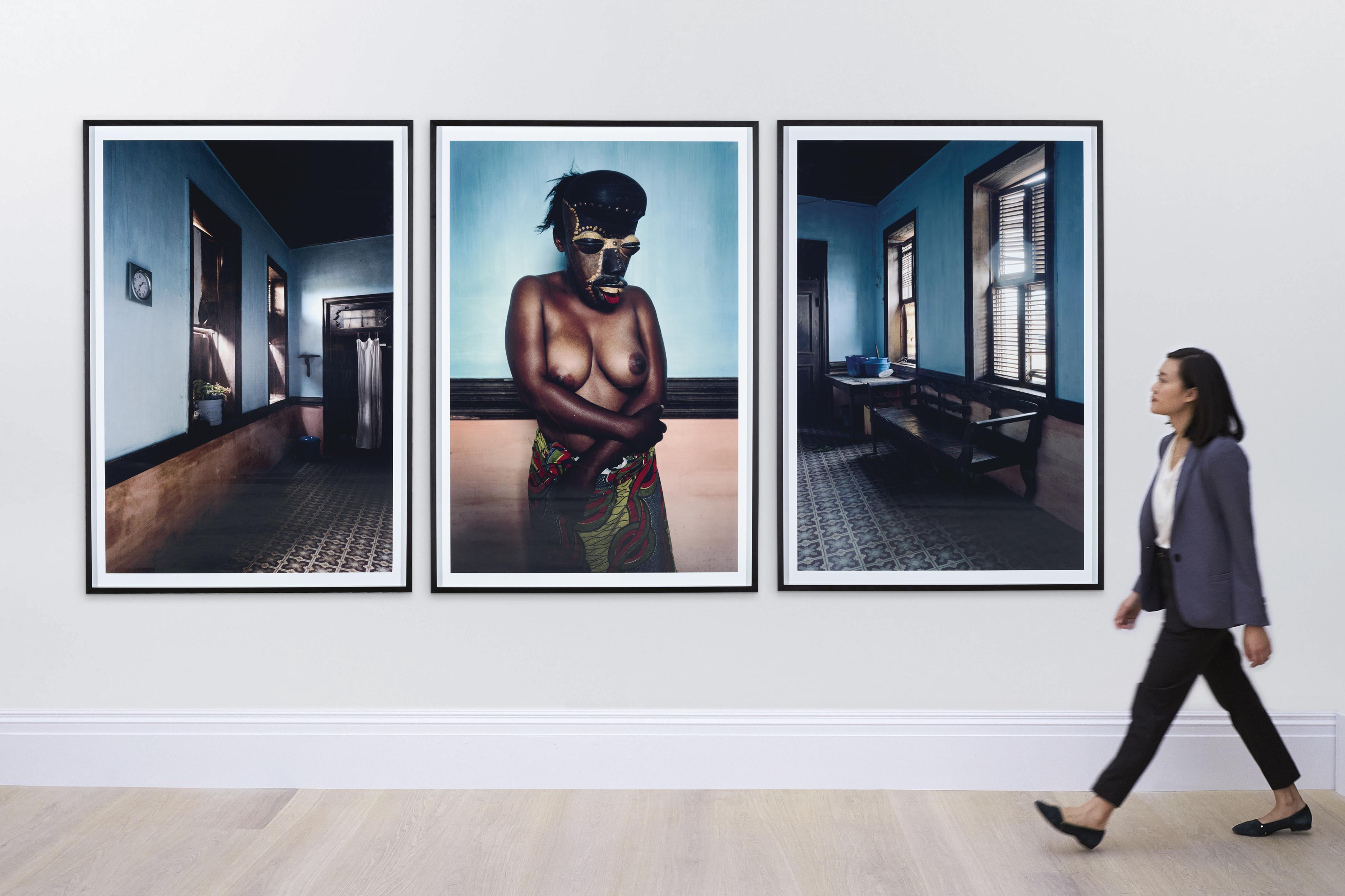 Leonce Raphael Agbodjelou - Untitled Triptych, Demoiselles De Porto Novo Series, 2012