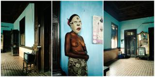 Leonce Raphael Agbodjelou - Untitled triptych (\'Demoiselles de Porto-Novo\' series), 2012