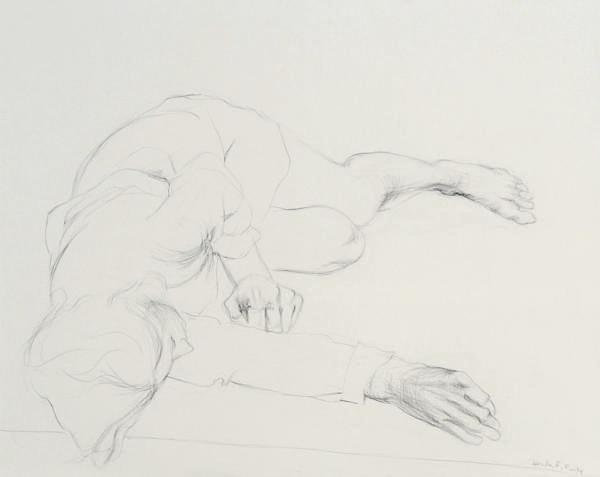 Leonda Finke - Study of a figure lying on the ground