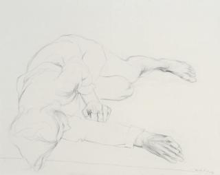 Leonda Finke - Study of a figure lying on the ground