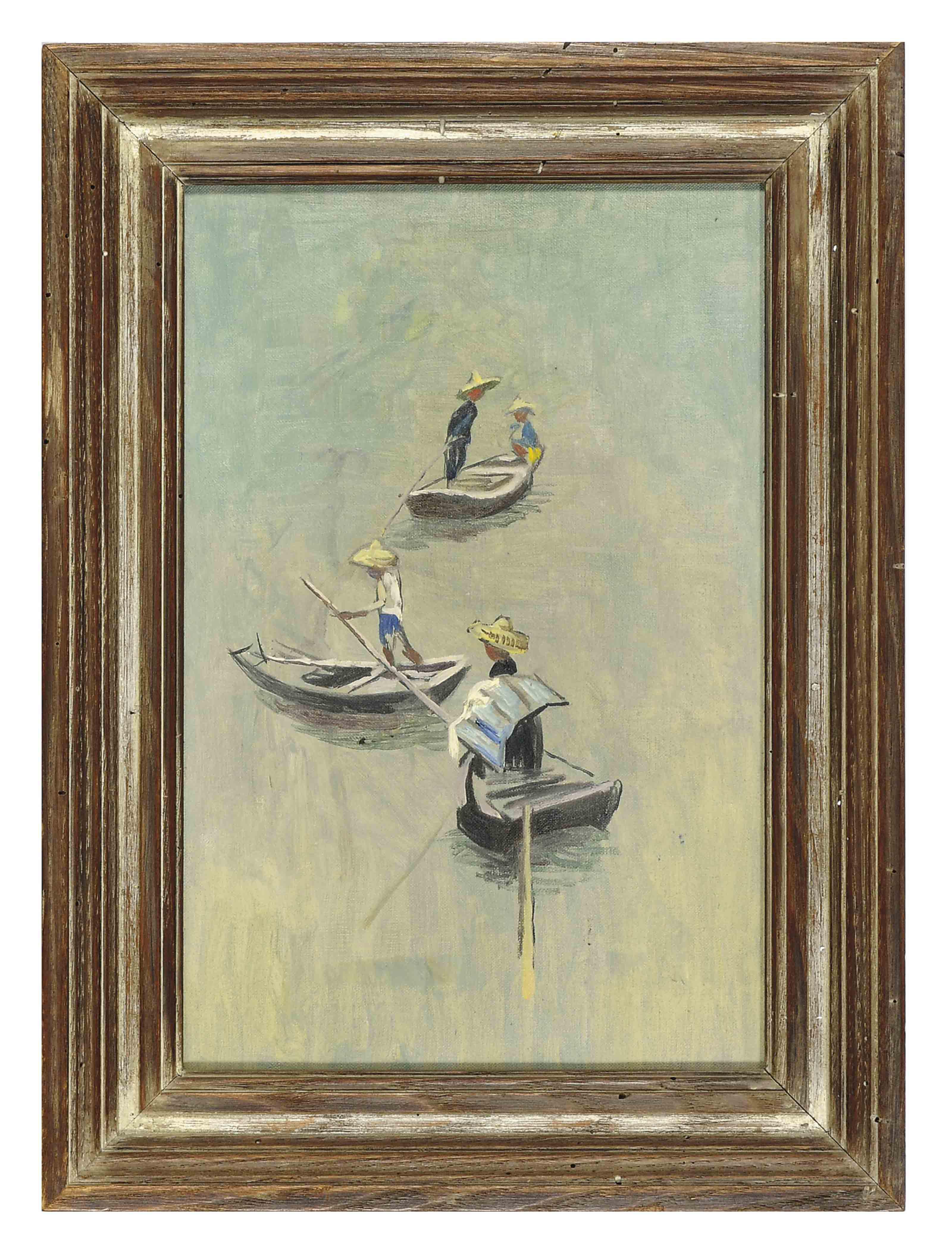 Leonid Berman - Four Men, Three Boats